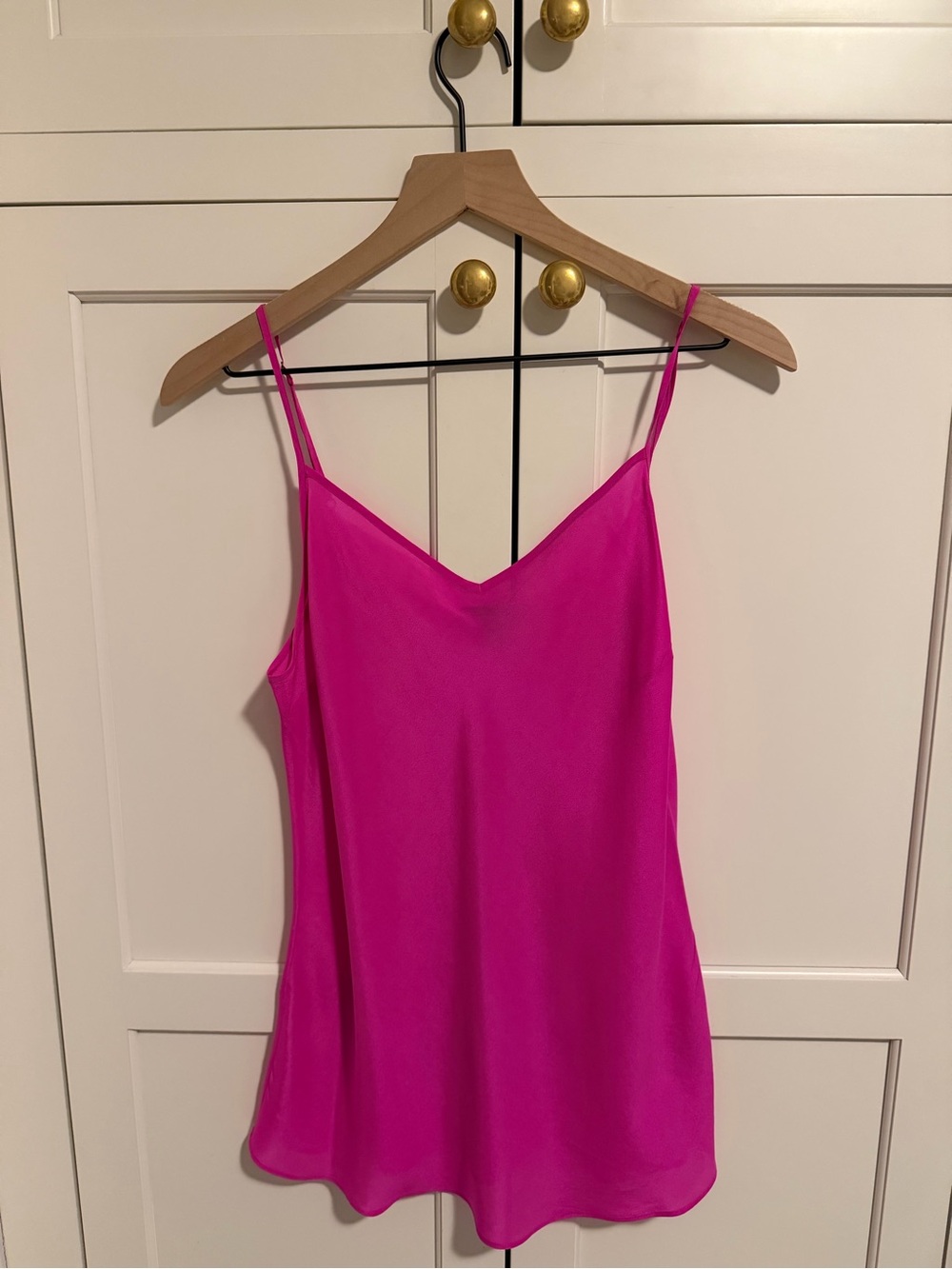 J. Crew Hot Pink Satin V-Neck Cami